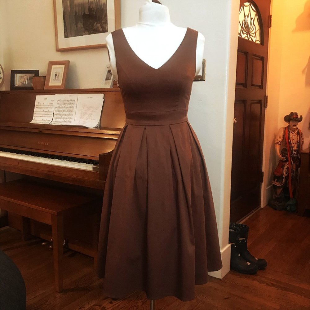 Fervour Modcloth Chestnut Fit and Flare Dress XS